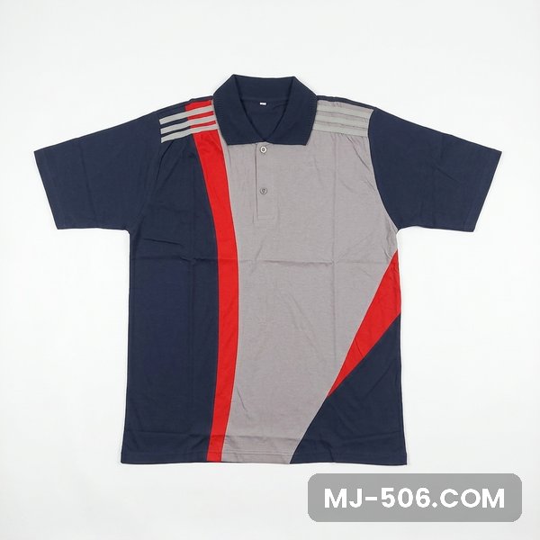 Baju Olahraga Warna Abu Dongker Merah Baju Olahraga Warna Abu Dongker Merah, kaos olahraga kerah polo abu di bagian depan dengan sisi dan lengan biru dongker, panel merah dan list putih di lengan