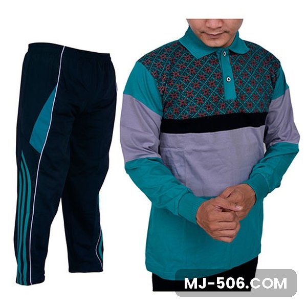 Baju Olahraga Batik Tosca Celana Hitam Baju Olahraga Batik Tosca Celana Hitam, setelan kaos polo motif batik katun cardet 24s dan celana training diadora