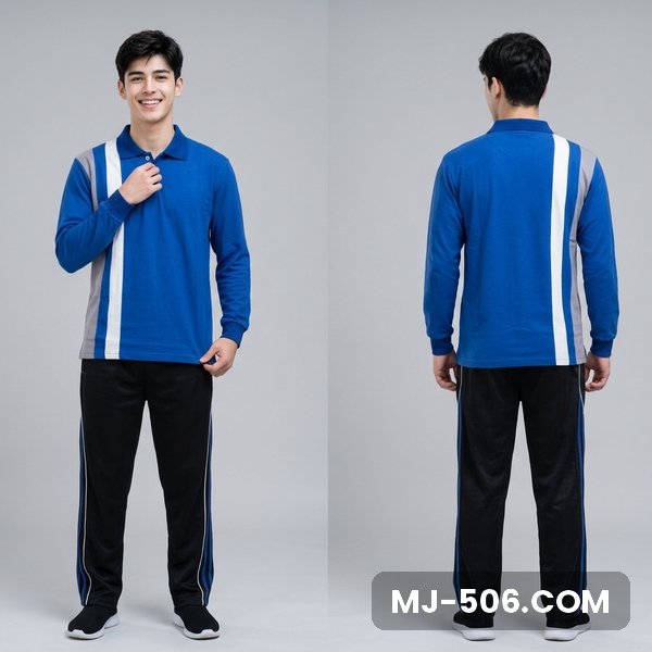 Baju Olahraga Kantor Biru Benhur Celana Hitam Baju Olahraga Kantor Biru Benhur Celana Hitam, setelan kaos polo katun cardet 24s dan celana training diadora