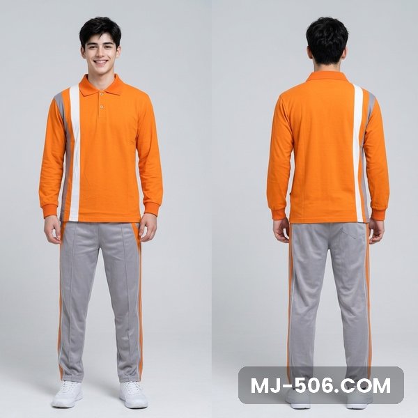 Baju Olahraga Kantor Oranye Celana Abu Baju Olahraga Kantor Oranye Celana Abu, setelan kaos polo katun cardet 24s dan celana training diadora