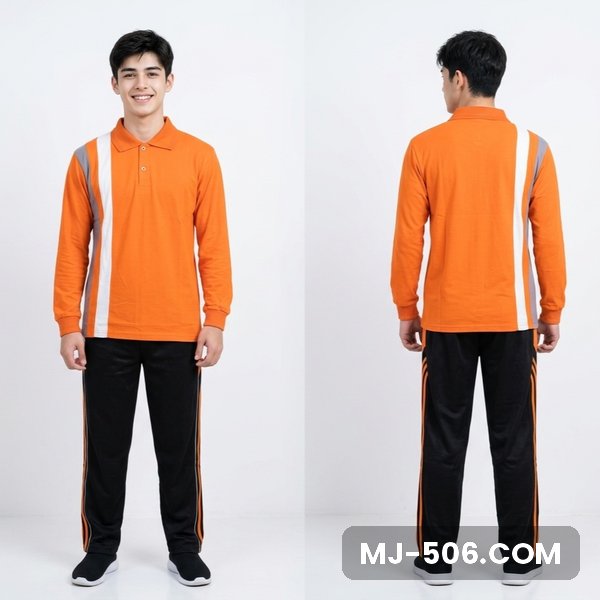 Baju Olahraga Kantor Oranye Celana Hitam Baju Olahraga Kantor Oranye Celana Hitam, setelan kaos polo katun cardet 24s dan celana training diadora