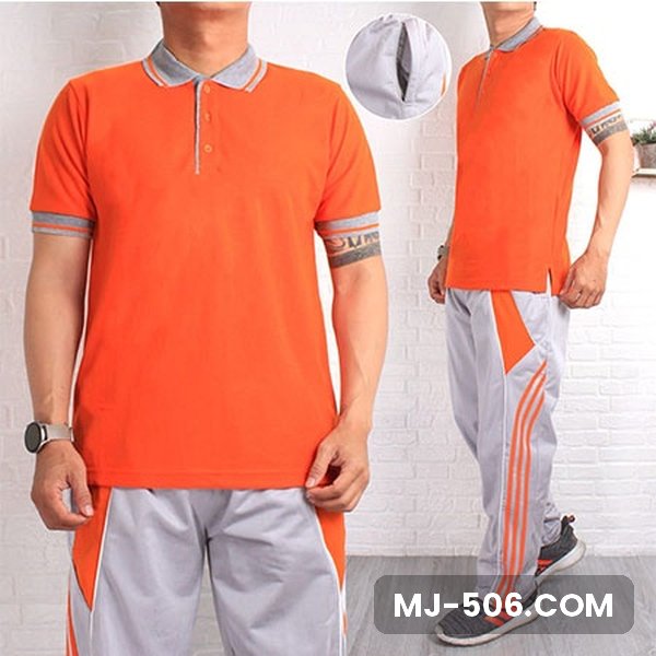 Baju Olahraga Polo Lacos Oranye Kerah Abu Celana Abu Baju Olahraga Polo Lacos Oranye Kerah Abu Celana Abu, setelan polo lacos lengan pendek dan celana training diadora