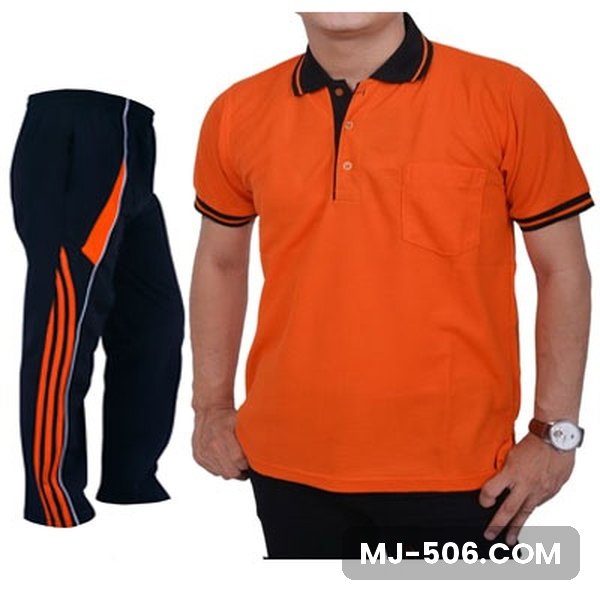 Baju Olahraga Polo Lacos Oranye Kerah Hitam Baju Olahraga Polo Lacos Oranye Kerah Hitam, setelan polo lacos lengan pendek dan celana training diadora