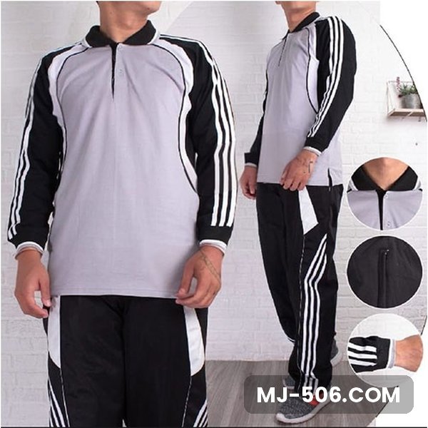 Baju Olahraga SMA Abu Celana Hitam Baju Olahraga SMA Abu Celana Hitam, setelan kaos polo lengan panjang dan celana training diadora