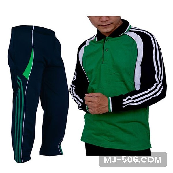 Baju Olahraga SMA Hijau Celana Hitam Baju Olahraga SMA Hijau Celana Hitam, setelan kaos polo lengan panjang dan celana training diadora
