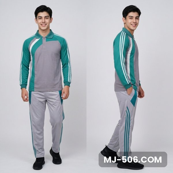 Baju Seragam Olahraga Abu Lengan Tosca Baju Seragam Olahraga Abu Lengan Tosca, setelan polo raglan katun cardet 24s dan celana training diadora
