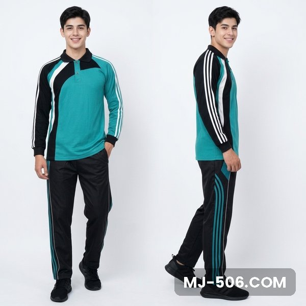 Baju Seragam Olahraga Tosca Lengan Hitam Baju Seragam Olahraga Tosca Lengan Hitam, setelan polo raglan katun cardet 24s dan celana training diadora