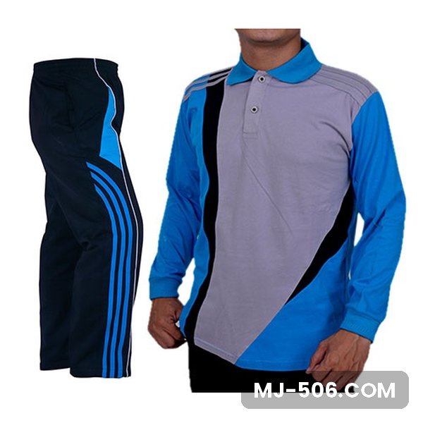 Baju Training Biru Muda Abu Celana Hitam Baju Training Biru Muda Abu Celana Hitam, setelan baju training polo katun cardet 24s dan celana training diadora