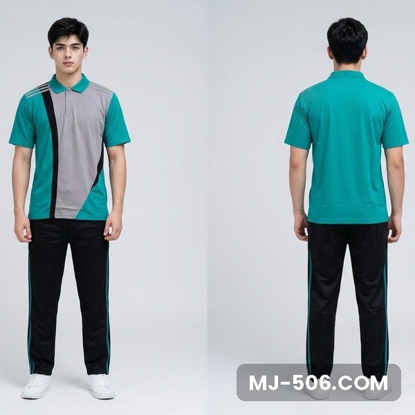 Baju Training Lengan Pendek Tosca Abu Celana Hitam Baju Training Lengan Pendek Tosca Abu Celana Hitam, setelan polo lengan pendek panel kontras katun cardet 24s dan celana training diadora