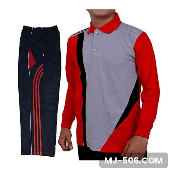 Baju Training Merah Abu Celana Hitam Baju Training Merah Abu Celana Hitam, setelan baju training polo katun cardet 24s dan celana training diadora