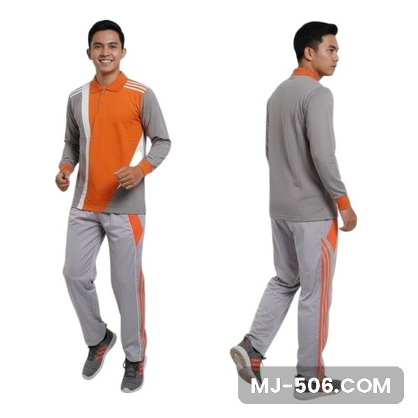 Baju Training Oranye Abu Celana Abu Baju Training Oranye Abu Celana Abu, setelan baju training polo katun cardet 24s dan celana training diadora