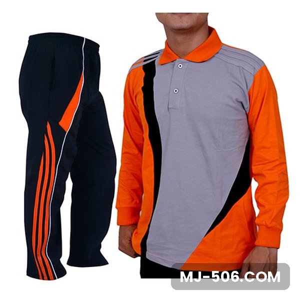 Baju Training Oranye Abu Celana Hitam Baju Training Oranye Abu Celana Hitam, setelan baju training polo katun cardet 24s dan celana training diadora