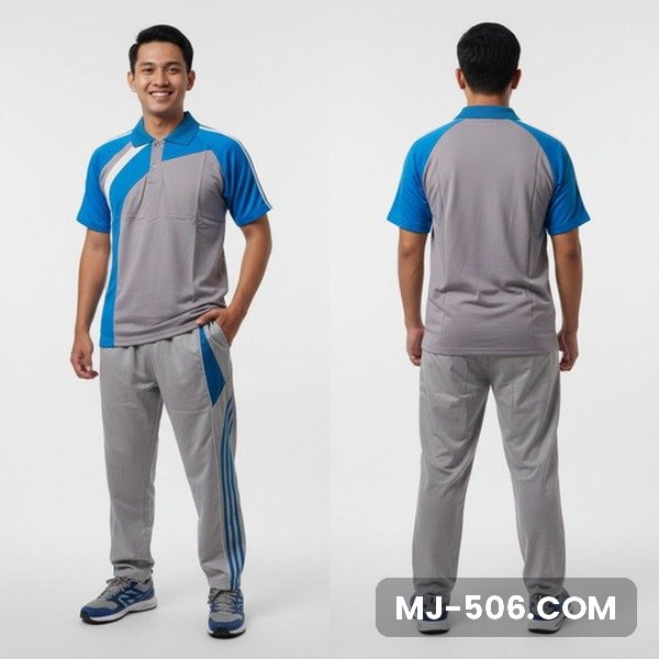 Baju Training Pria Abu Biru Celana Abu Baju Training Pria Abu Biru Celana Abu, setelan baju training polo lengan pendek katun cardet 24s dan celana training diadora