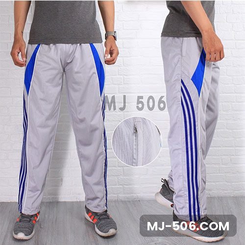 Celana Training Abu Biru Benhur Celana Training Abu Biru Benhur bahan diadora, tampak depan dan samping