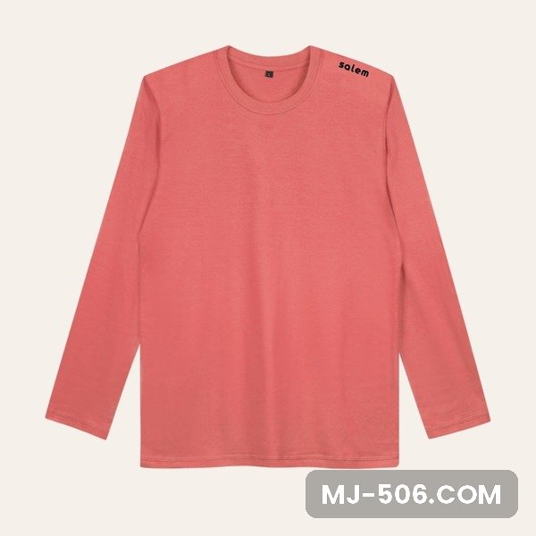 Kaos Polos Lengan Panjang Salem Kaos polos lengan panjang warna salem, katun combed 30s tampak depan