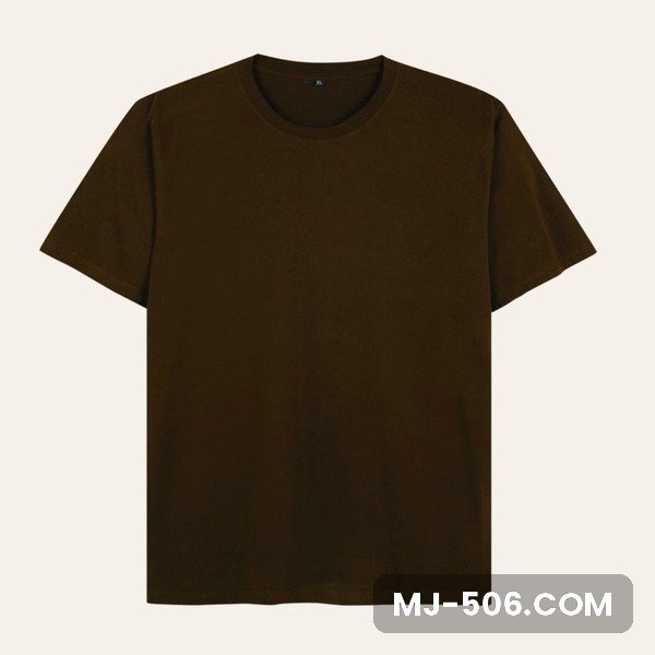 Kaos Polos Lengan Pendek Coklat Tua Kaos polos lengan pendek warna coklat tua, katun combed 30s tampak depan