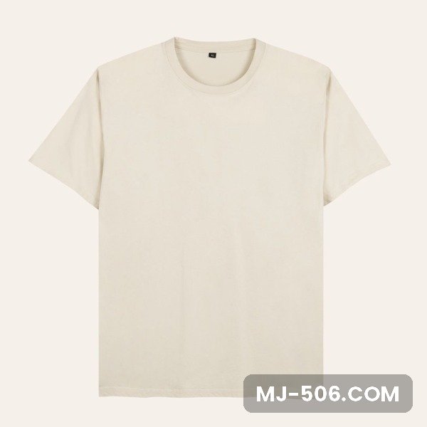 Kaos Polos Lengan Pendek Cream Kaos polos lengan pendek warna cream, katun combed 30s tampak depan