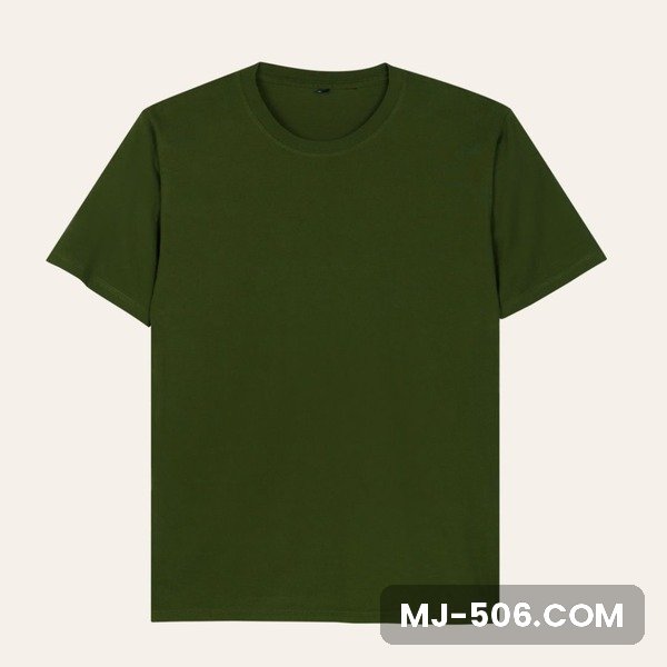Kaos Polos Lengan Pendek Hijau Army Kaos polos lengan pendek warna hijau army, katun combed 30s tampak depan