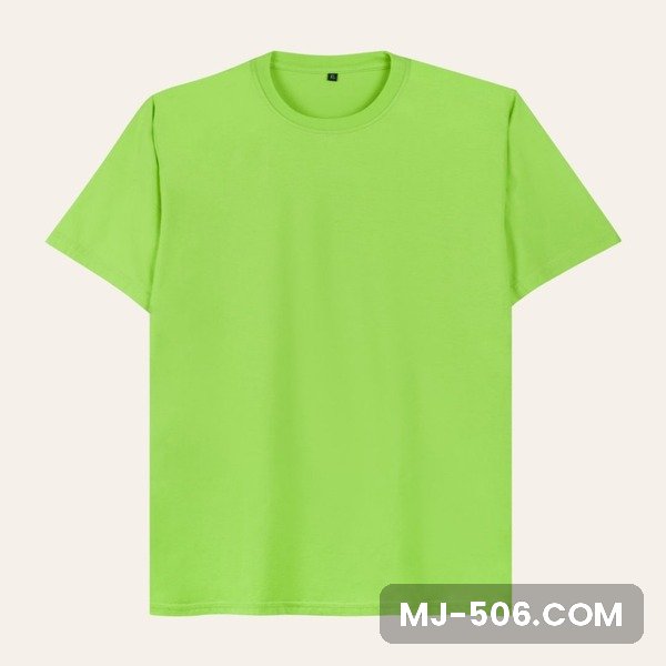 Kaos Polos Lengan Pendek Hijau Neon Kaos polos lengan pendek warna hijau neon, katun combed 30s tampak depan