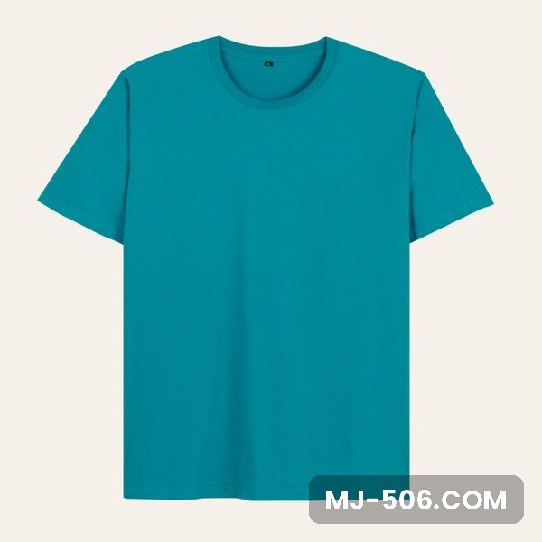 Kaos Polos Lengan Pendek Hijau Tosca Kaos polos lengan pendek warna hijau tosca, katun combed 30s tampak depan