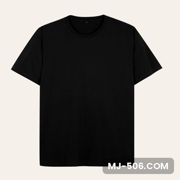 Kaos Polos Lengan Pendek Hitam Solid Kaos polos lengan pendek warna hitam solid, katun combed 30s tampak depan