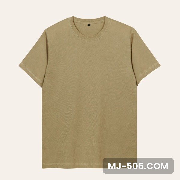 Kaos Polos Lengan Pendek Khaki Kaos polos lengan pendek warna khaki, katun combed 30s tampak depan