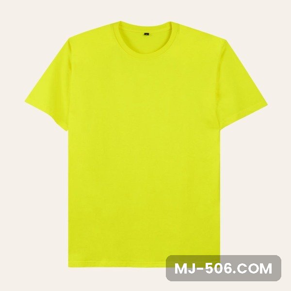 Kaos Polos Lengan Pendek Kuning Kenari Kaos polos lengan pendek warna kuning kenari, katun combed 30s tampak depan