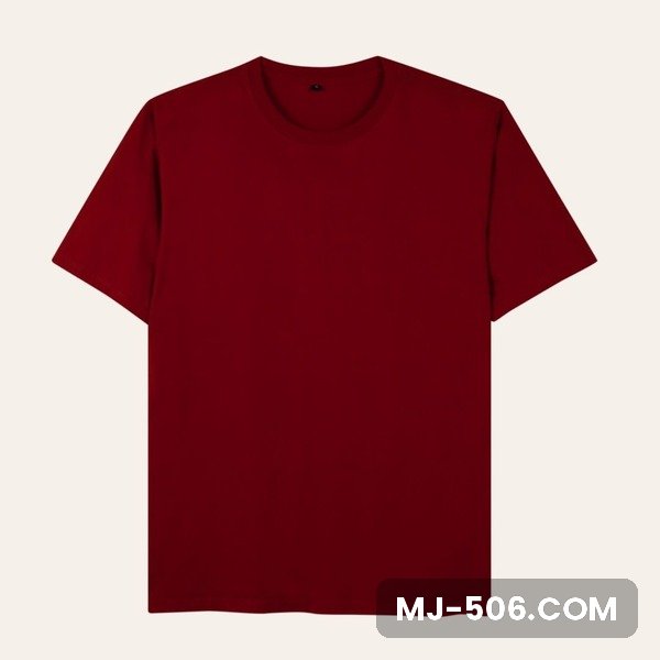Kaos Polos Lengan Pendek Merah Maron Kaos polos lengan pendek warna merah maron, katun combed 30s tampak depan