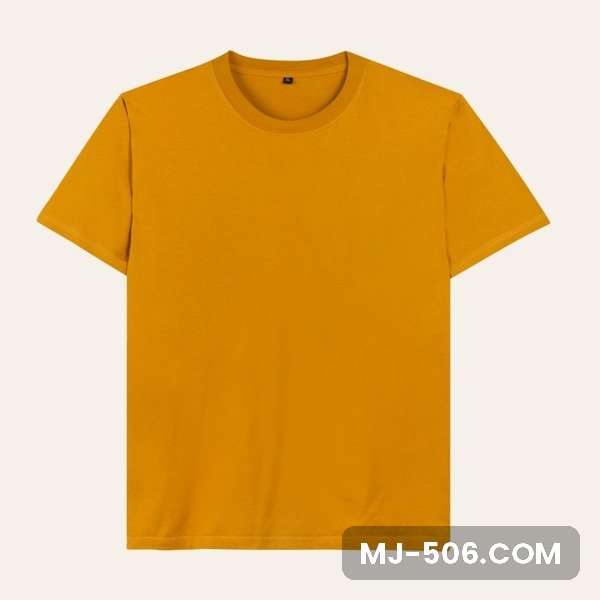 Kaos Polos Lengan Pendek Mustard Kaos polos lengan pendek warna mustard, katun combed 30s tampak depan