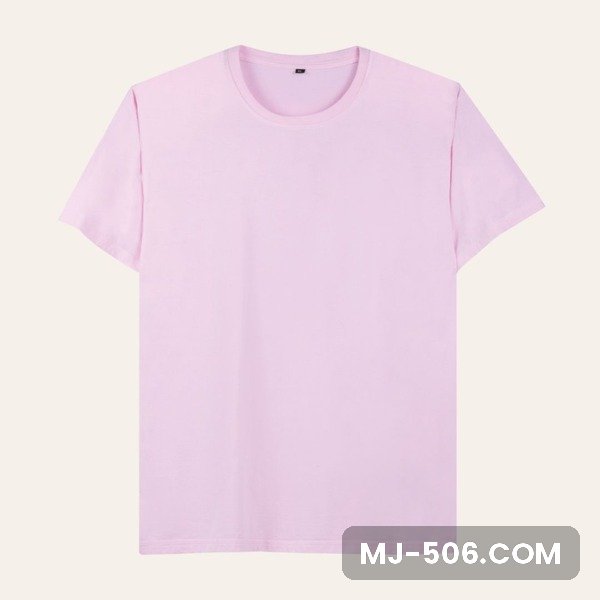Kaos Polos Lengan Pendek Pink Baby Kaos polos lengan pendek warna pink baby, katun combed 30s tampak depan