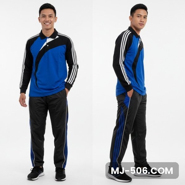 Pakaian Olahraga Seragam Biru Benhur Lengan Hitam Pakaian Olahraga Seragam Biru Benhur Lengan Hitam, setelan pakaian olahraga polo katun cardet 24s dan celana training diadora