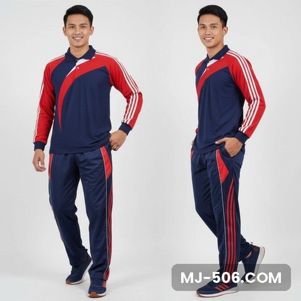 Pakaian Olahraga Seragam Dongker Lengan Merah Pakaian Olahraga Seragam Dongker Lengan Merah, setelan pakaian olahraga polo katun cardet 24s dan celana training diadora