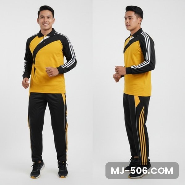 Pakaian Olahraga Seragam Kuning Lengan Hitam Pakaian Olahraga Seragam Kuning Lengan Hitam, setelan pakaian olahraga polo katun cardet 24s dan celana training diadora