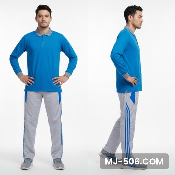 Polo Lacos Lengan Panjang Biru Kerah Abu Celana Abu Polo Lacos Lengan Panjang Biru Kerah Abu Celana Abu, setelan polo lacos lengan panjang dan celana training diadora