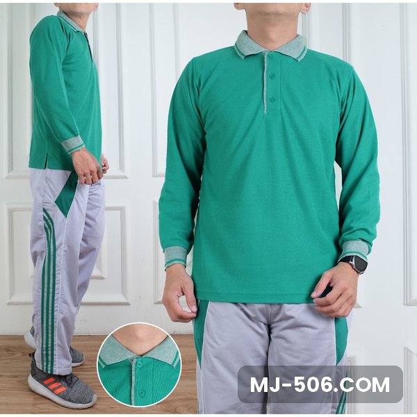 Polo Lacos Lengan Panjang Hijau Kerah Abu Celana Abu Polo Lacos Lengan Panjang Hijau Kerah Abu Celana Abu, setelan polo lacos lengan panjang dan celana training diadora