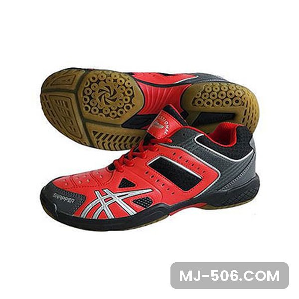 Sepatu Badminton Snapper Red Sepatu Badminton Snapper Red, sepatu badminton Professional model Snapper warna red tampak samping dan sol