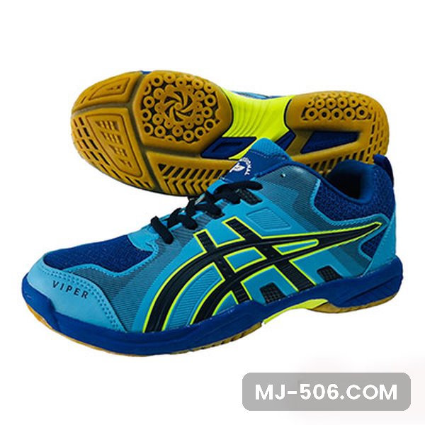 Sepatu Badminton Viper Turkis Sepatu Badminton Viper Turkis, sepatu badminton Professional model Viper warna turkis tampak samping dan sol