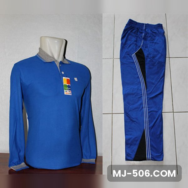 Seragam Olahraga Polos Biru Benhur Panel Hitam Seragam Olahraga Polos Biru Benhur Panel Hitam, kaos polo biru benhur kerah abu dan celana training biru benhur dengan panel hitam