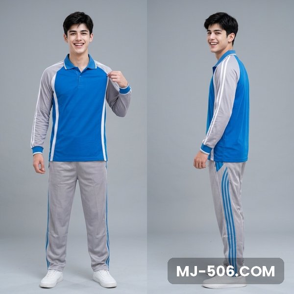 Setelan Training Lengan Panjang Biru Abu Setelan Training Lengan Panjang Biru Abu, setelan polo raglan katun cardet 24s dan celana training diadora