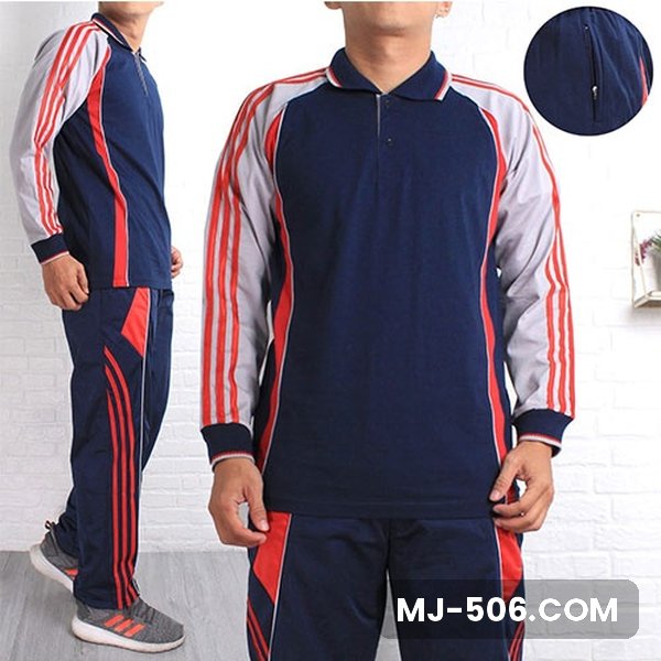Setelan Training Lengan Panjang Dongker Abu Oranye Setelan Training Lengan Panjang Dongker Abu Oranye, setelan polo raglan katun cardet 24s dan celana training diadora