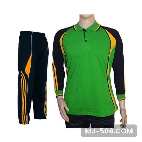 Setelan Training Lengan Panjang Hijau Hitam Kuning Setelan Training Lengan Panjang Hijau Hitam Kuning, setelan polo raglan katun cardet 24s dan celana training diadora