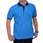 Kaos Polo Biru Turkis Krah Navi