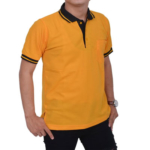 Kaos Polo Kuning Krah Hitam