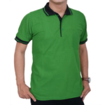 Kaos Polo Hijau Fuji Krah Hitam