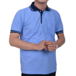 Kaos Polo Biru Muda Krah Navi