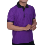 Kaos Polo Ungu Krah Hitam