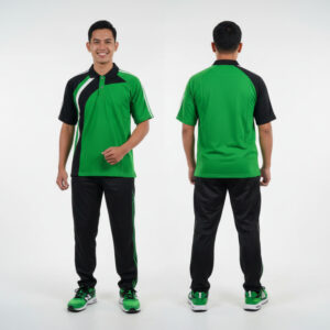 Setelan Baju Training Pria Warna Hijau Fuji