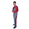 Setelan Jaket Olahraga Warna Abu Merah - Gambar 2