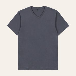 Kaos Polos V-Neck Abu Tua