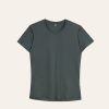 Kaos Polos Slimfit Wanita Warna Abu Tua